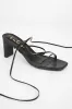 Aliah Black Lace-Up High Heel Sandals sold by Lulus