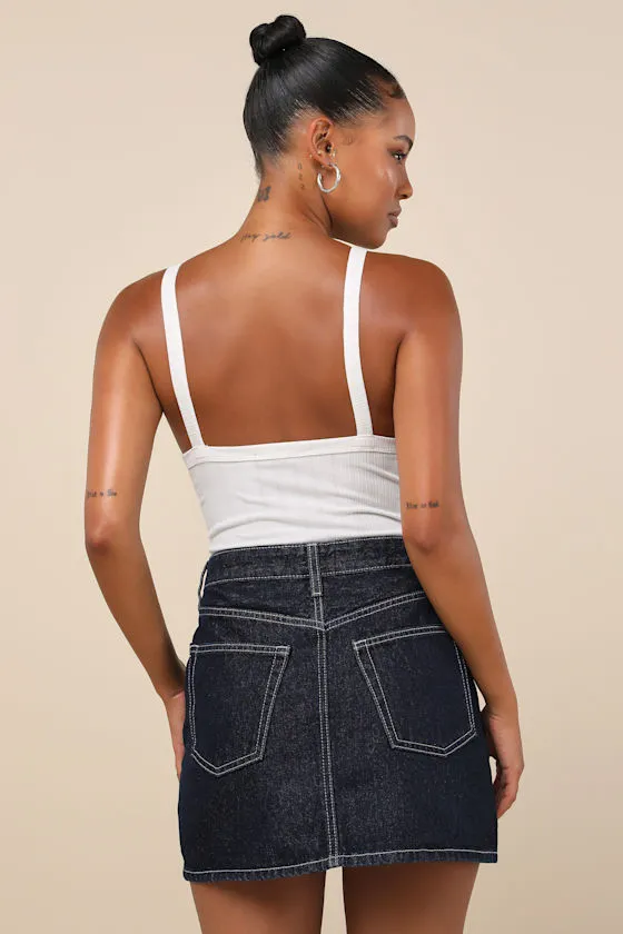 Compelling Trend Dark Wash Denim Mini Skirt sold by Lulus product image thumbnail 3