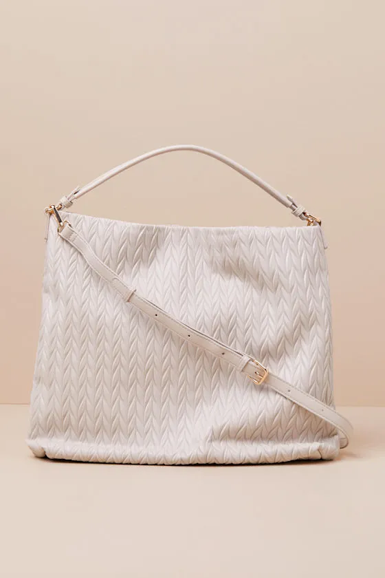 Wandrea Light Beige Textured Vegan Leather Tote Bag sold by Lulus product image thumbnail 2