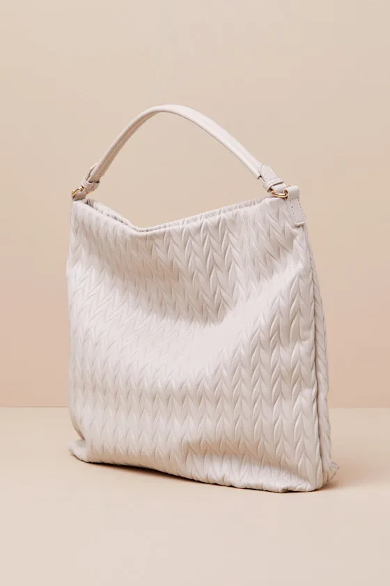 Wandrea Light Beige Textured Vegan Leather Tote Bag sold by Lulus product image thumbnail 3