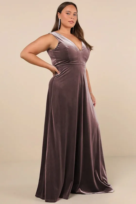 Beautiful Night Dusty Purple Velvet Sleeveless Maxi Dress sold by Lulus product image thumbnail 2