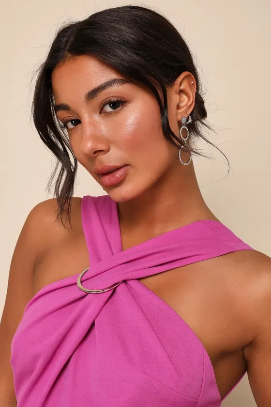 Glorious Perfection Magenta Purple Cross-Front Column Maxi Dress sold by Lulus product image thumbnail 3