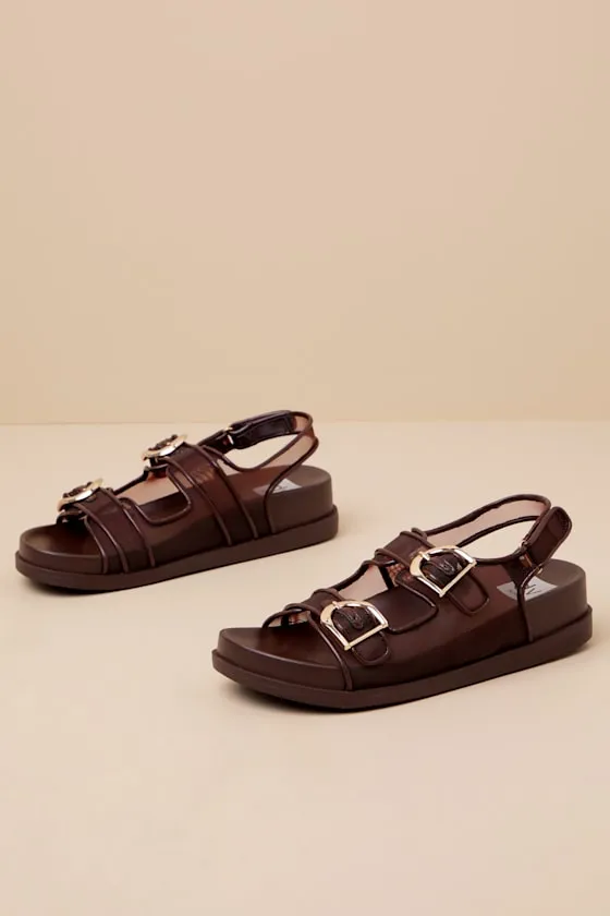 Alda Brown Mesh Buckle Slingback Sandals sold by Lulus product image thumbnail 3