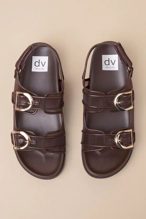 Alda Brown Mesh Buckle Slingback Sandals sold by Lulus product image thumbnail 4