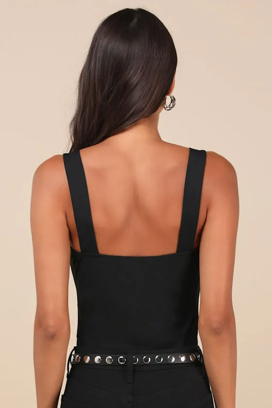 Perfectly Effortless Black Mesh Lace Sleeveless Bodysuit sold by Lulus product image thumbnail 2