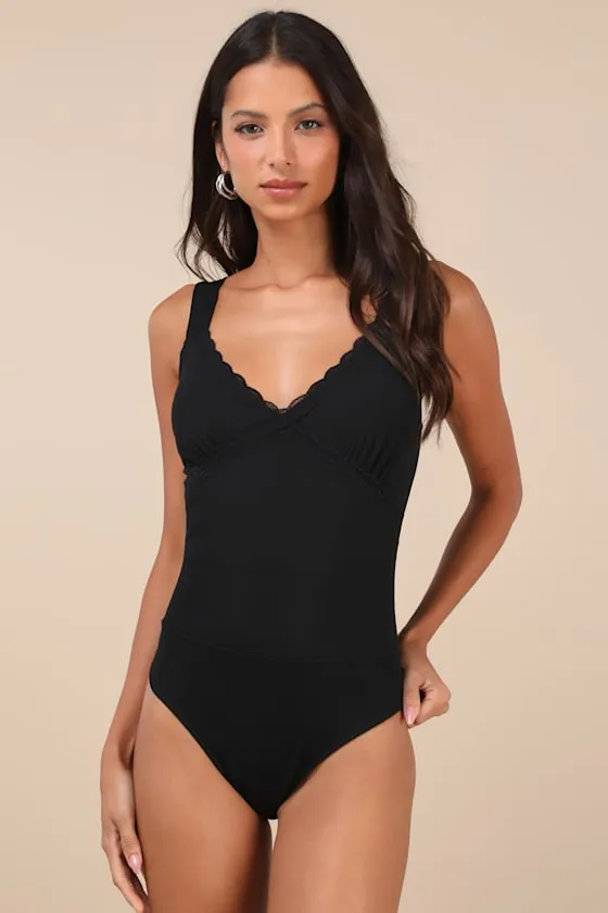 Perfectly Effortless Black Mesh Lace Sleeveless Bodysuit sold by Lulus product image thumbnail 4