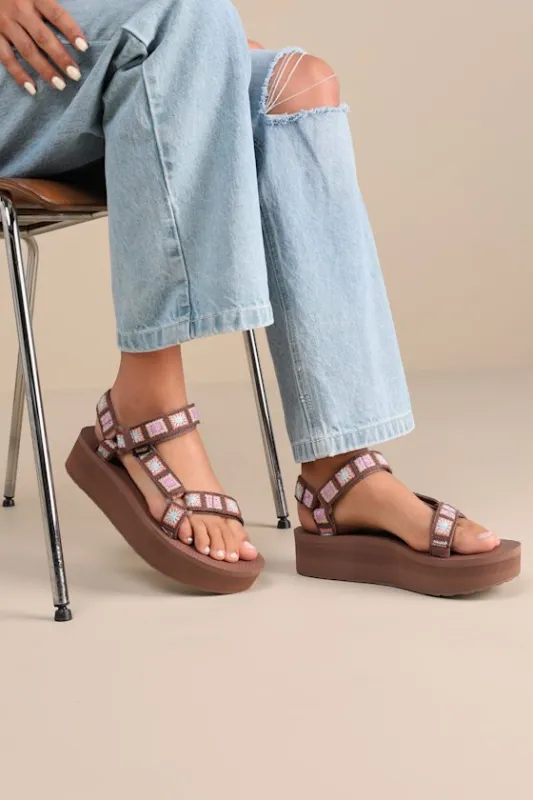 Flatform Universal Crochet Unwind Sandals sold by Lulus