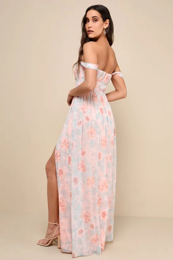 Exceptional Sweetness Peach Floral Off-the-Shoulder Maxi Dress sold by Lulus product image thumbnail 2