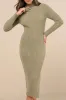 Irresistible Feelings Olive Fuzzy Knit Midi Sweater Dress sold by Lulus