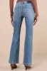 Heartbreaker Medium Wash Mid-Rise Denim Flare Jeans sold by Lulus