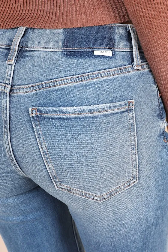 Heartbreaker Medium Wash Mid-Rise Denim Flare Jeans sold by Lulus product image thumbnail 4