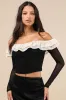 Extraordinary Flirt Black Mesh Ruffled Crop Top sold by Lulus
