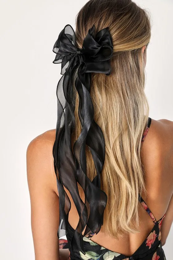 Dearest Charm Black Organza Oversized Bow sold by Lulus product image thumbnail 2