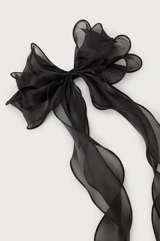 Dearest Charm Black Organza Oversized Bow sold by Lulus product image thumbnail 4