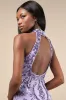 Glittering Glamour Lavender Sequin Mock Neck Mini Dress sold by Lulus