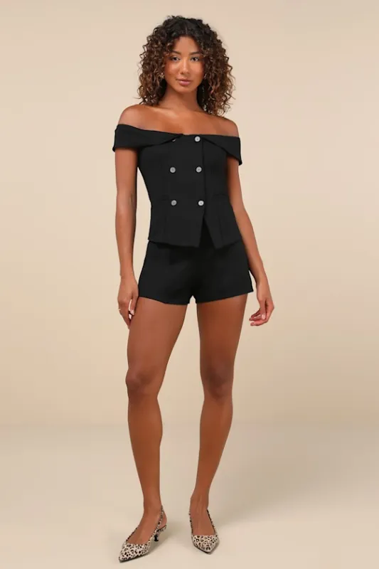 Poised Mindset Black Seamed High-Rise Shorts made by Lulus