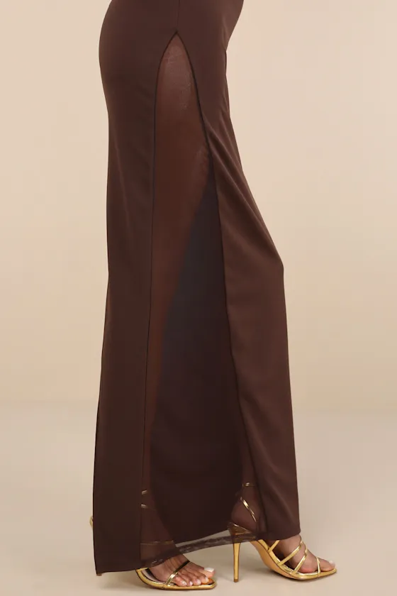 Alluring Influence Dark Brown Mock Neck Sleeveless Maxi Dress sold by Lulus product image thumbnail 4
