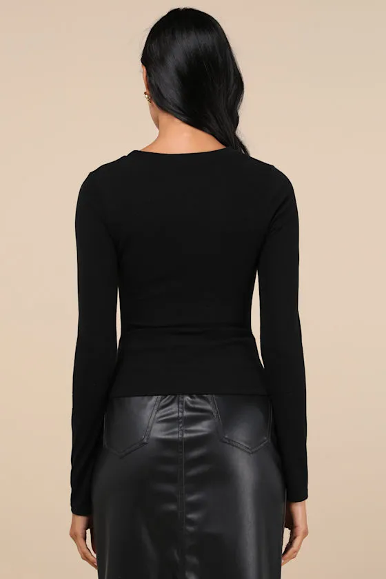 Casual Energy Black Ruched Long Sleeve Crew Neck Top sold by Lulus product image thumbnail 2