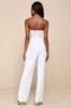 Positively Impressive White Lace Strapless Bustier Jumpsuit sold by Lulus