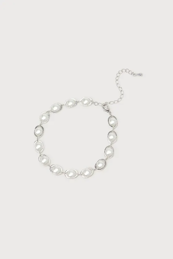 Undeniable Poise Silver Pearl Bracelet sold by Lulus product image thumbnail 4
