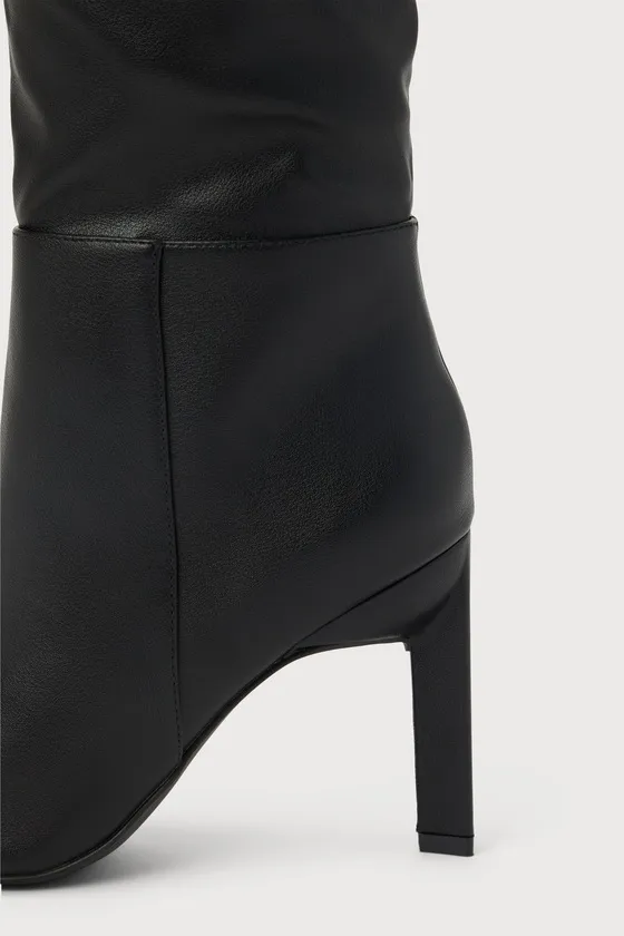 Olivet Black Pointed-Toe Knee-High Boots sold by Lulus product image thumbnail 3