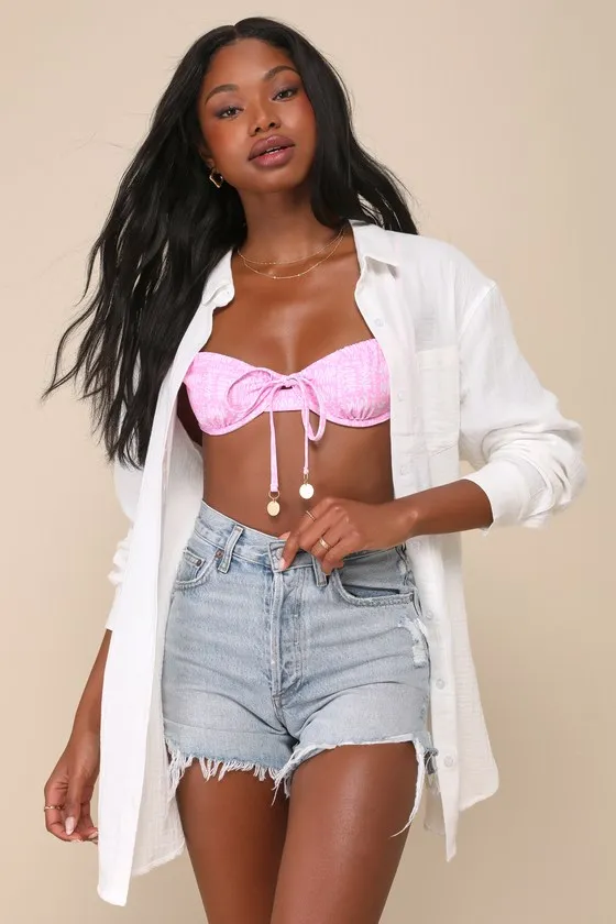 Easy To See White Oversized Button-Up Top sold by Lulus