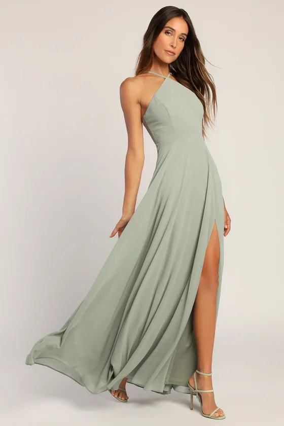 Absolutely Breathtaking Sage Brush Maxi Dress sold by Lulus product image thumbnail 4