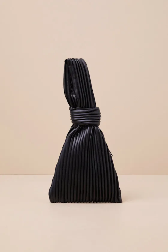 Carey Black Pleated Knotted Handbag sold by Lulus product image thumbnail 4