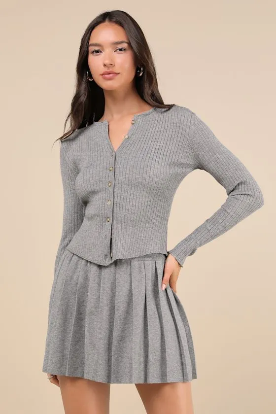 Chicly Cozy Heather Grey Faux Fur Two-Piece Sweater Mini Dress sold by Lulus