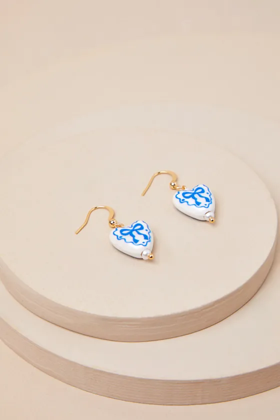 Set for Santorini White Heart Drop Earrings sold by Lulus product image thumbnail 2