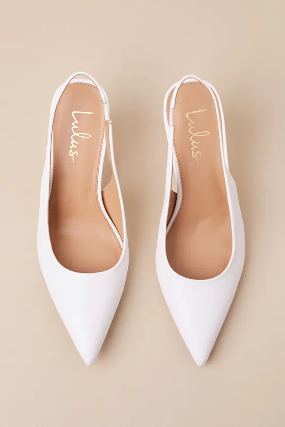 Cambrea White Pointed-Toe Slingback Pumps sold by Lulus product image thumbnail 3