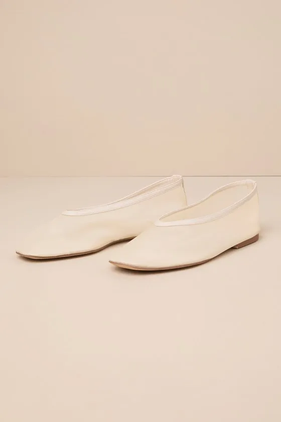 Aldan Beige Sheer Mesh Ballet Flats sold by Lulus product image thumbnail 2