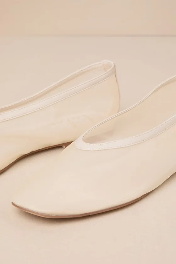 Aldan Beige Sheer Mesh Ballet Flats sold by Lulus product image thumbnail 4