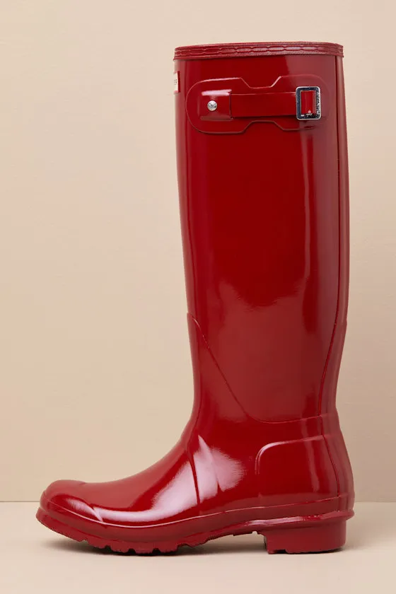 Original Tall Military Red Glossy Rain Boots sold by Lulus product image thumbnail 4