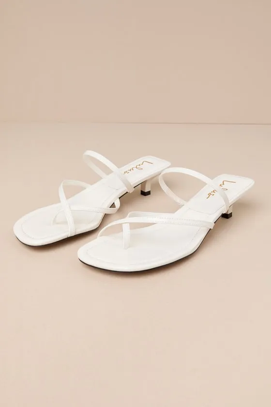 Gutherie Bone Strappy Kitten Heel Sandals sold by Lulus product image thumbnail 3