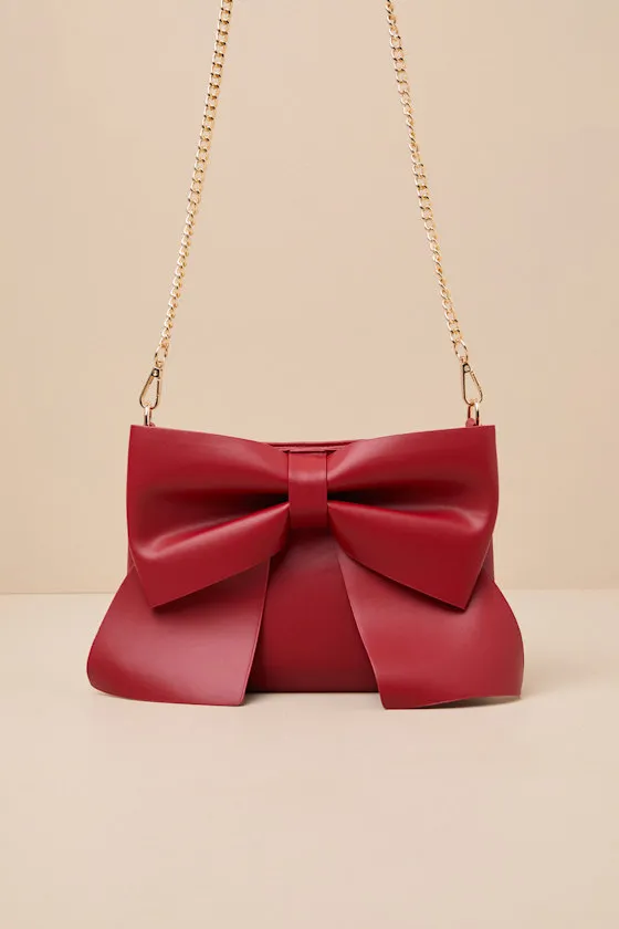 Compellingly Chic Red Bow Crossbody Bag sold by Lulus product image thumbnail 3
