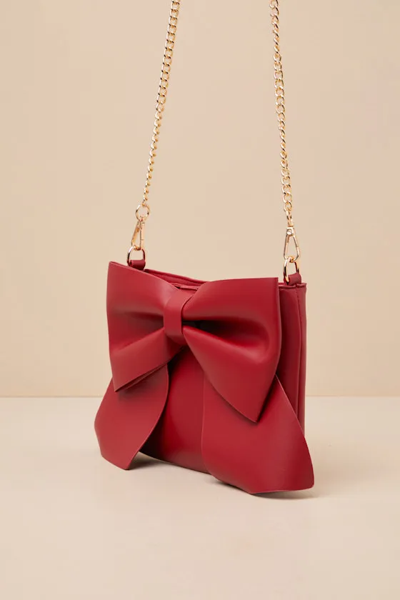 Compellingly Chic Red Bow Crossbody Bag sold by Lulus product image thumbnail 4