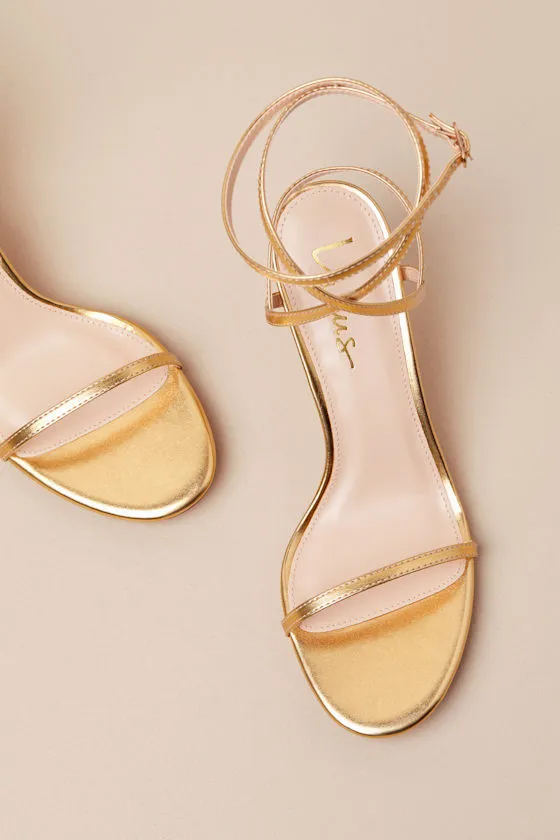 Sydd Gold Ankle Wrap Low Heel Sandals sold by Lulus product image thumbnail 3