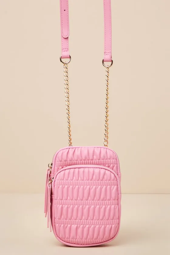 Chantal Pink Textured Vegan Leather Crossbody Bag sold by Lulus product image thumbnail 3