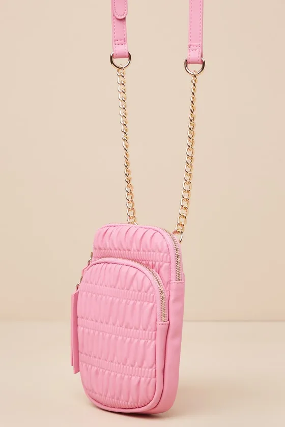 Chantal Pink Textured Vegan Leather Crossbody Bag sold by Lulus product image thumbnail 4