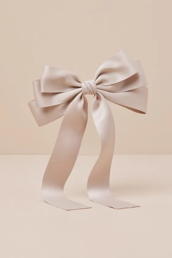Triple the Charm Beige Layered Ribbon Bow Hair Barrette sold by Lulus product image thumbnail 2