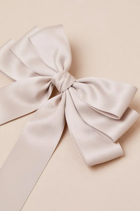 Triple the Charm Beige Layered Ribbon Bow Hair Barrette sold by Lulus product image thumbnail 3