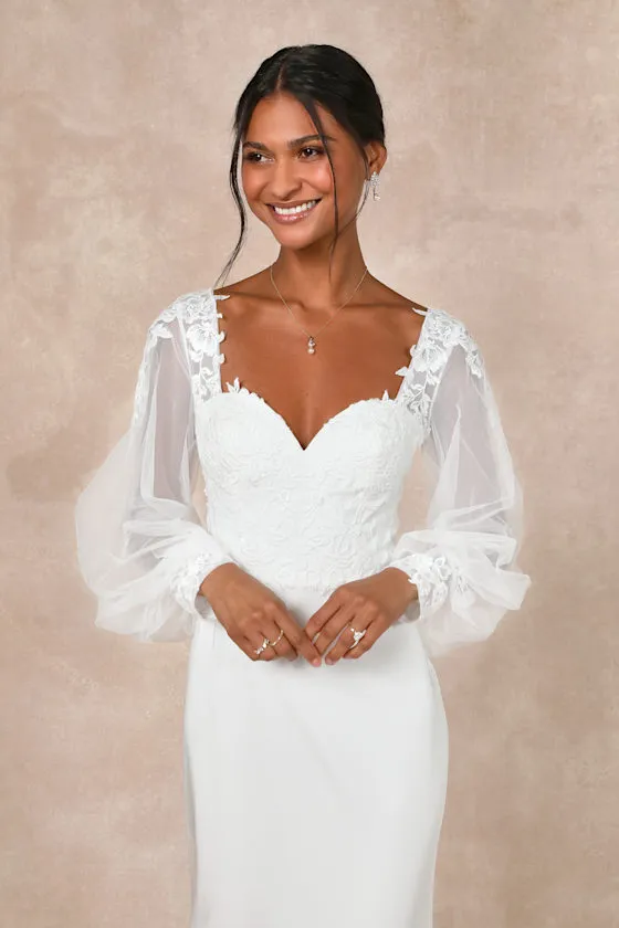 Timeless Adoration White Embroidered Bishop Sleeve Maxi Dress sold by Lulus