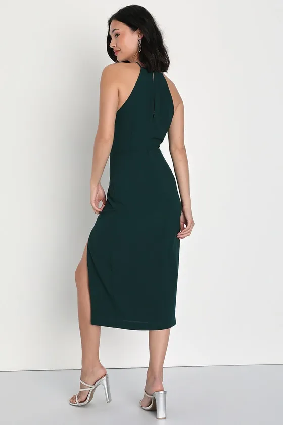 Dreamy Date Night Emerald Green Sleeveless Midi Dress sold by Lulus product image thumbnail 2
