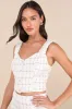 Upscale Instinct Ivory and Brown Tweed Button-Front Tank Top sold by Lulus