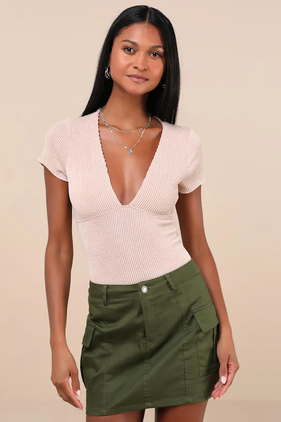 Stylish Appeal Cream Textured Short Sleeve Top sold by Lulus