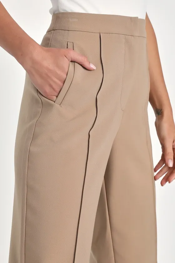 Chic Business Khaki High-Waisted Trouser Pants sold by Lulus product image thumbnail 3