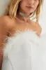 Flair for the Fabulous White Feather Cropped Tube Top sold by Lulus