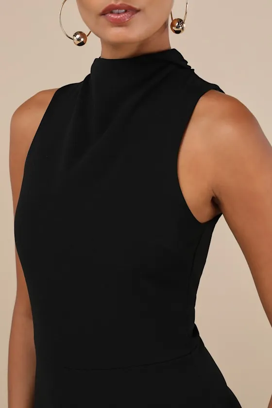 Alluring Influence Black Mock Neck Sleeveless Maxi Dress sold by Lulus product image thumbnail 4