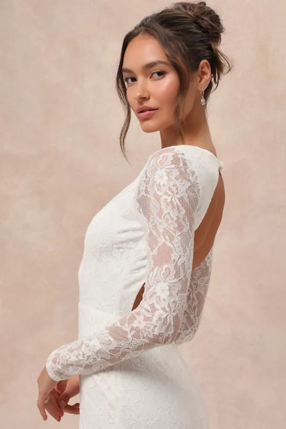Emmersyn White Lace Backless Maxi Dress sold by Lulus product image thumbnail 4